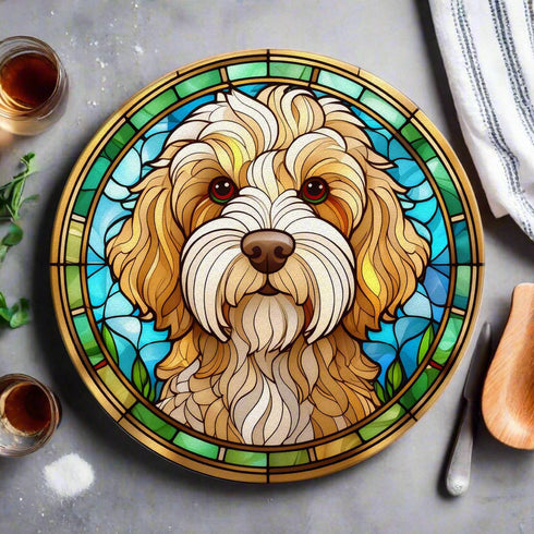 Cockapoo Apricot Glass Suncatcher Worktop Saver